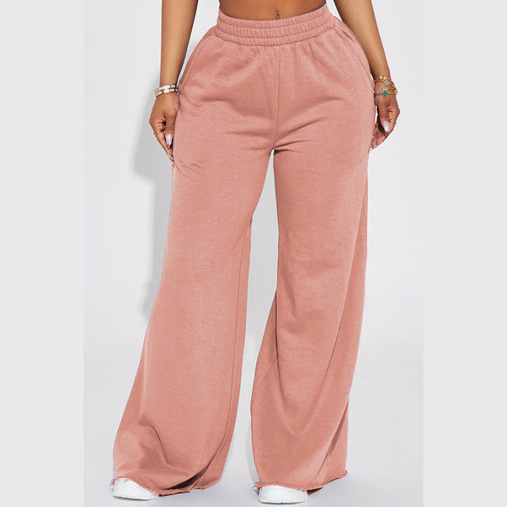 Women wide High-Waist lounge pants with elastic waistband and practical side pockets Mune Fashion