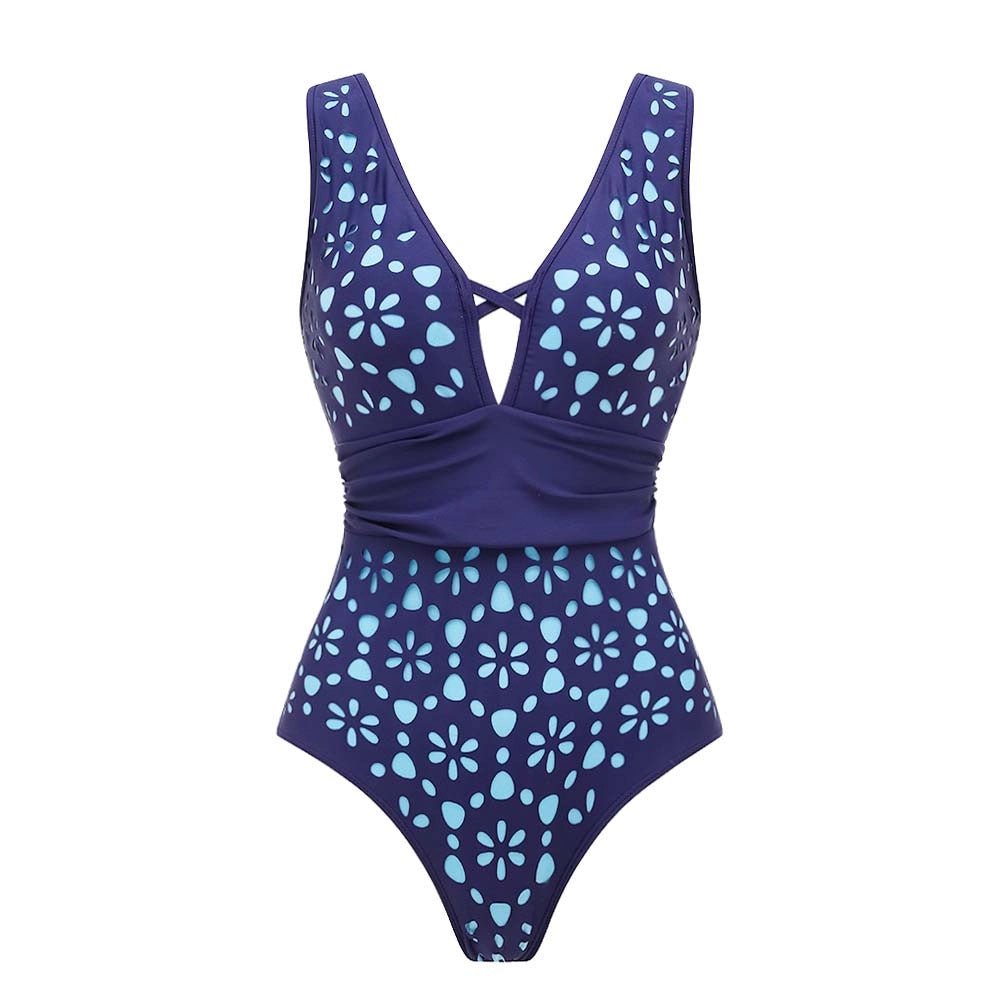 Women's Swimsuit and Skirt with Floral Cutouts Mune Fashion