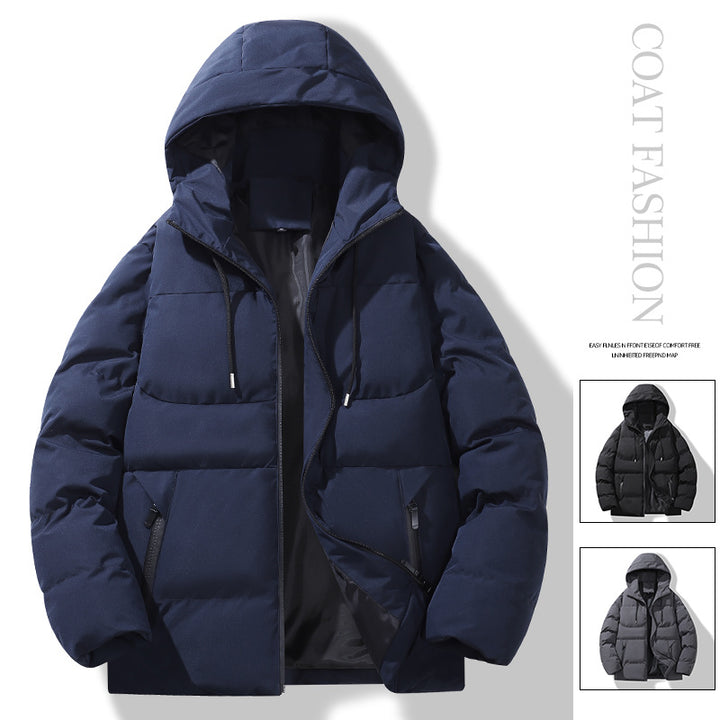 Men's Padded Quilted Hooded Jacket with Thermal Filling and Windproof Outer Shell Mune Fashion