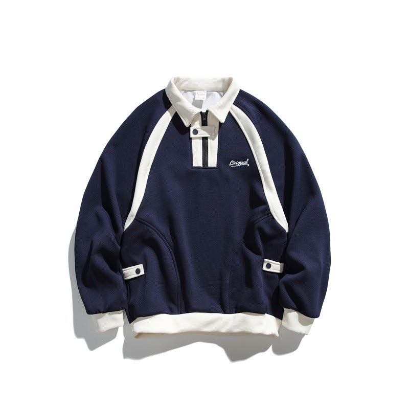 Unisex Oversize Halfzip Sweatshirt with contrasting shirt collar and raglan sleeves Mune Fashion
