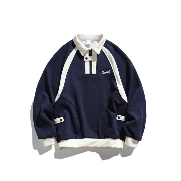 Unisex Oversize Halfzip Sweatshirt with contrasting shirt collar and raglan sleeves Mune Fashion