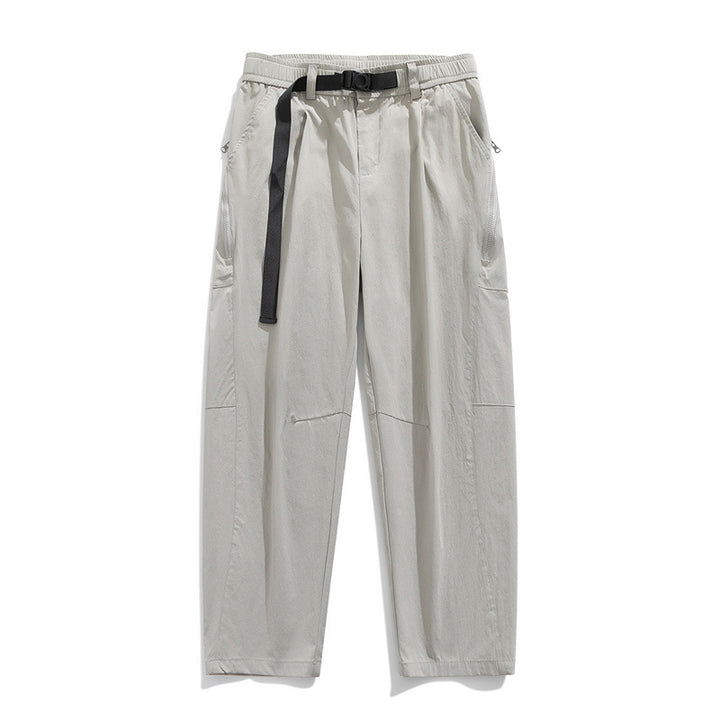 Men's Lightweight Tech Cargo Pants with Elastic Waistband, Side Zippers & Quick Release Belt Mune Fashion