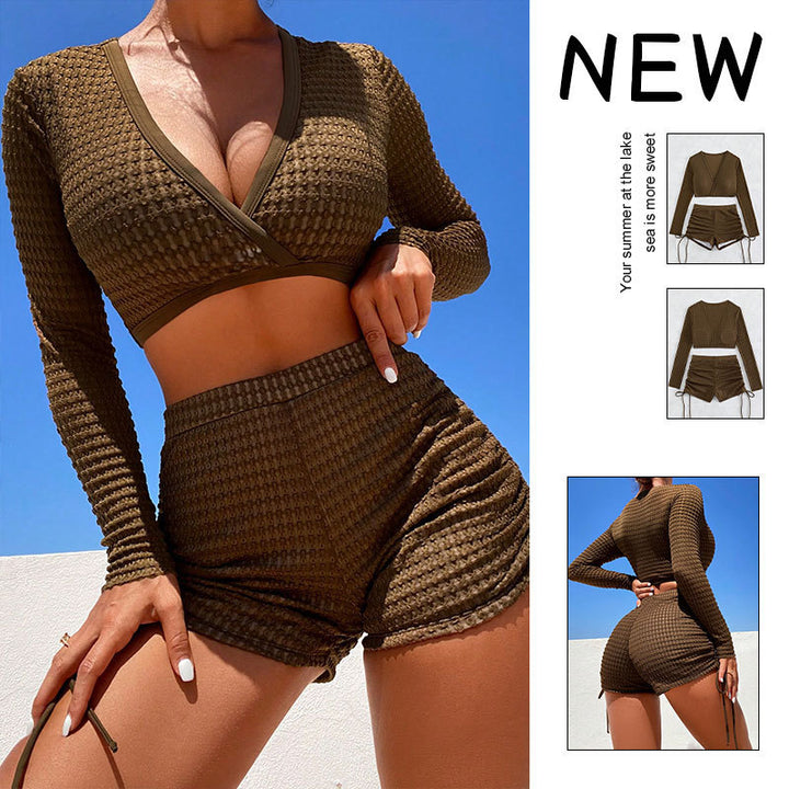 Women's Sporty Bikini Set with Long Sleeves Mune Fashion