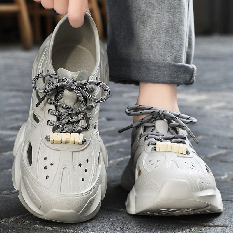 Men's futuristic breathable cut-out platform sneakers with shock-absorbing EVA sole and quick release Mune Fashion
