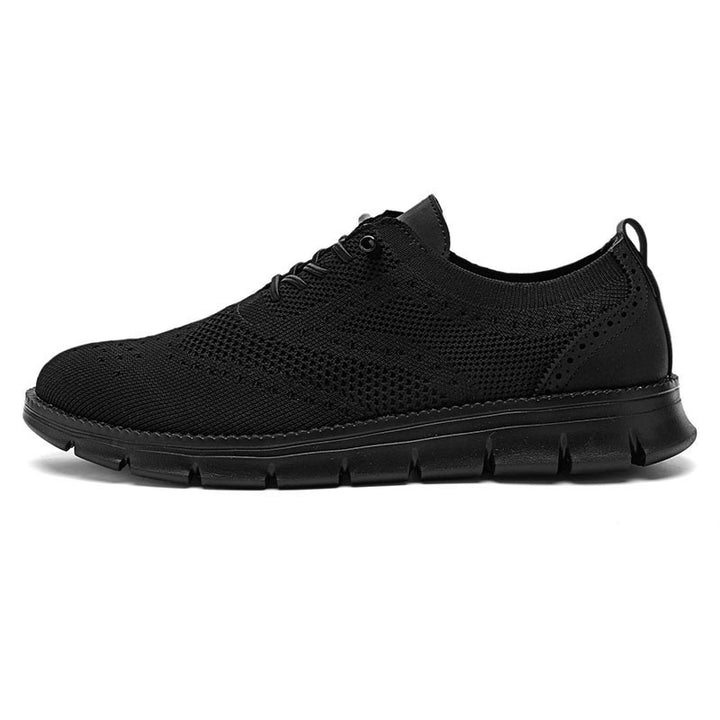 Men's knitted business casual lace-up with wingtip detailing and flexible EVA sole Mune Fashion
