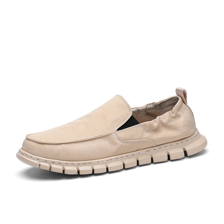 Men's Casual Canvas Moccasin Slipper with Braided Lacing and Spotted EVA Sole Mune Fashion