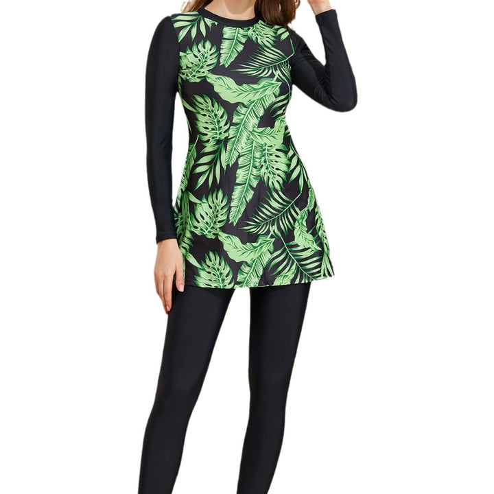 Women's stylish long sleeve swimsuit with skirt Mune Fashion