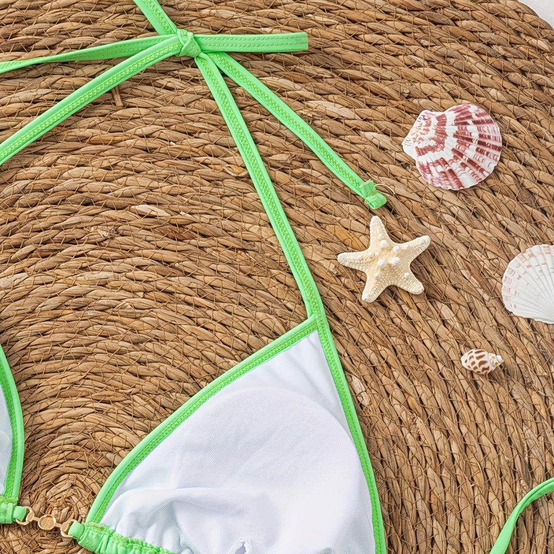 Ladies Triangle Bikini with elegant pearl details Mune Fashion