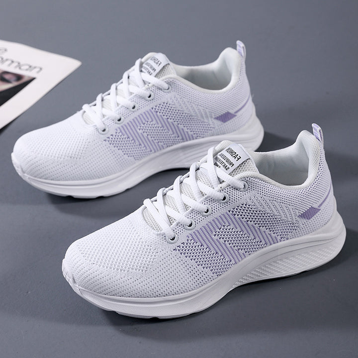 Women's lightweight knitted fitness sneakers with seamless upper material, adaptive EVA cushioning, and ergonomic heel padding Mune Fashion