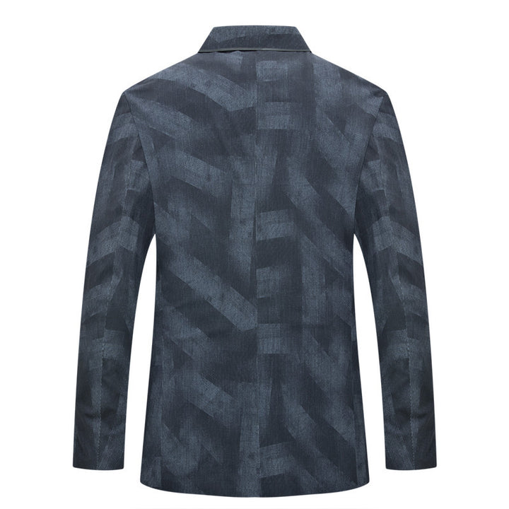 Men's Modern Slim-Fit Blazer with Subtle Logo-Jacquard and Light Inner Lining Mune Fashion