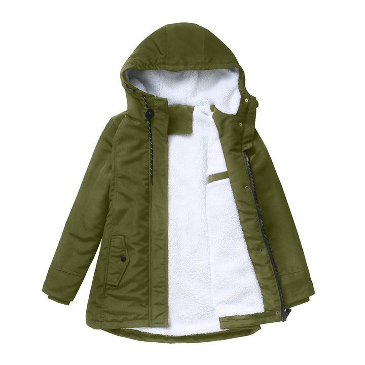 Women nan padded winter parka with teddy fleece lining and hood Mune Fashion