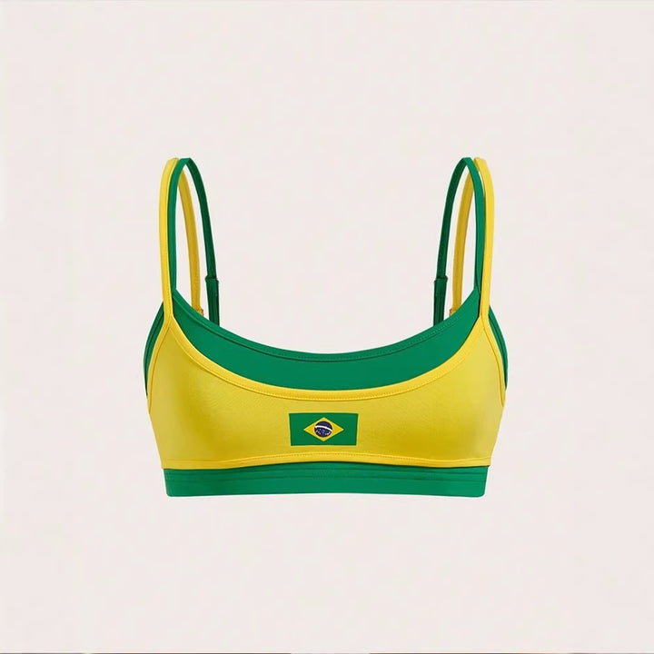 Women’s sporty bustier set with elastic ribbed shorts and V-shaped waistband Mune Fashion