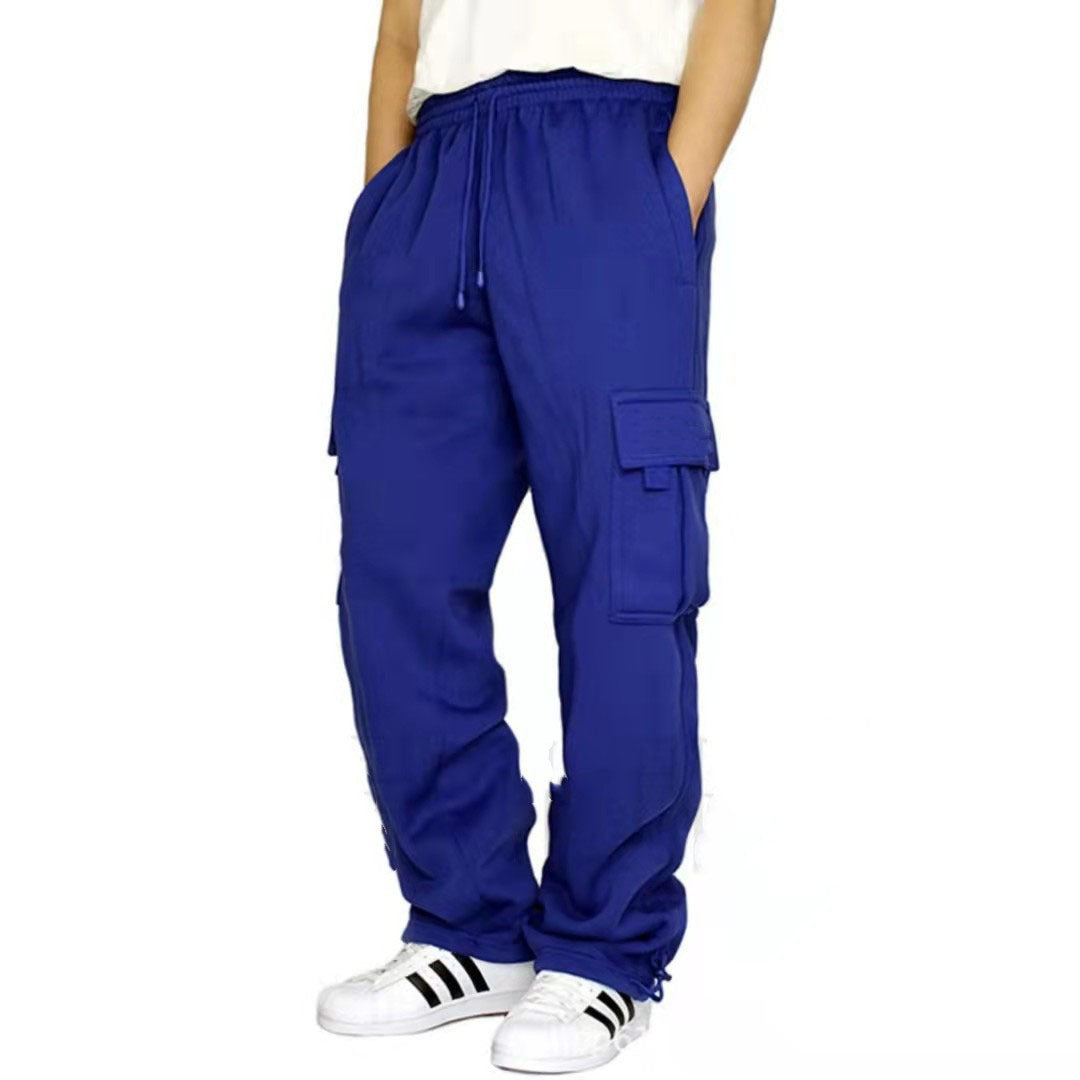Men's nan heavy-duty utility casual pants with drawstring, patch cargo pockets, and relaxed fit Mune Fashion