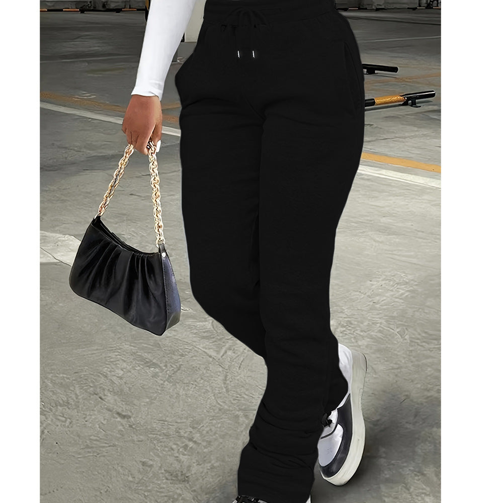 Women's figure-hugging high-waist stretch sweatpants with gathered ankle cuffs and side pockets Mune Fashion