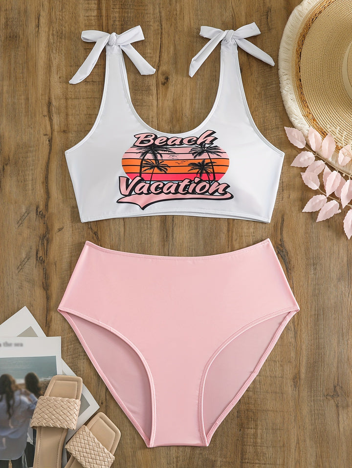Women's Crop Top Bikini Set with Playful Bows Mune Fashion