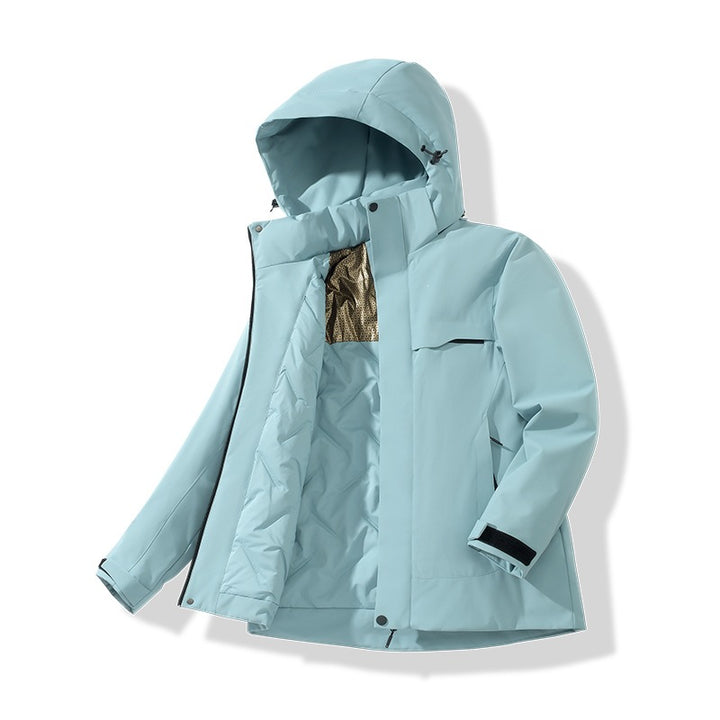 Men Water-repellent Thermal Parka with Hood, Quilted Interior & Hidden Zipper Mune Fashion