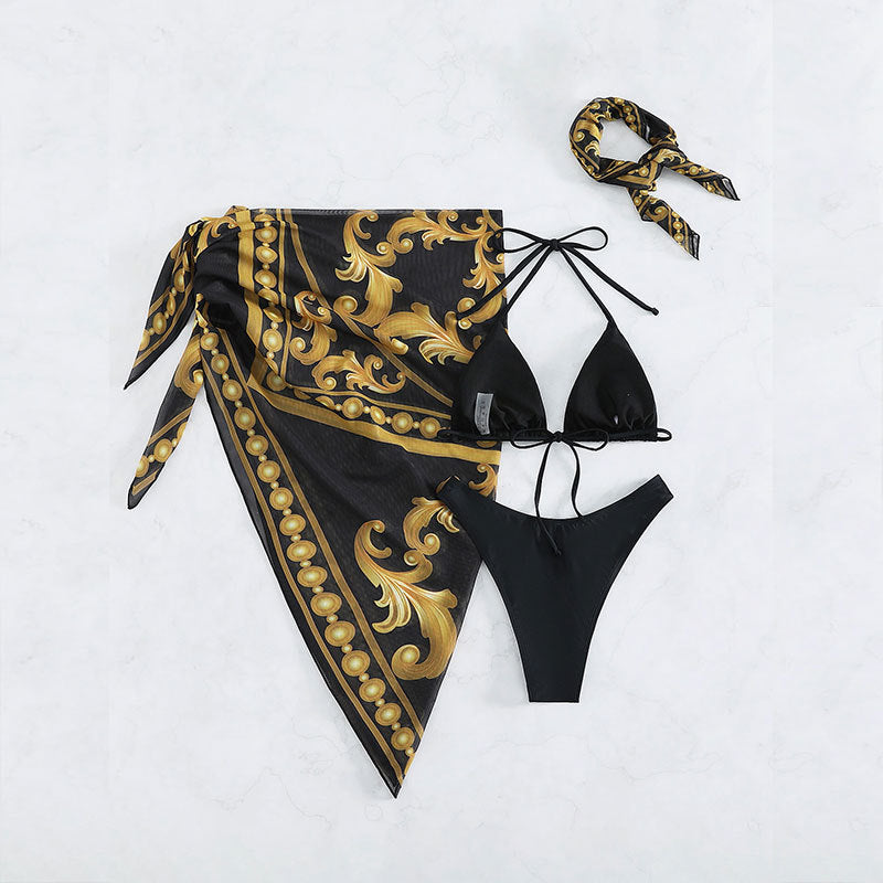 Women's elegant bikini set with curved design and pareo Mune Fashion
