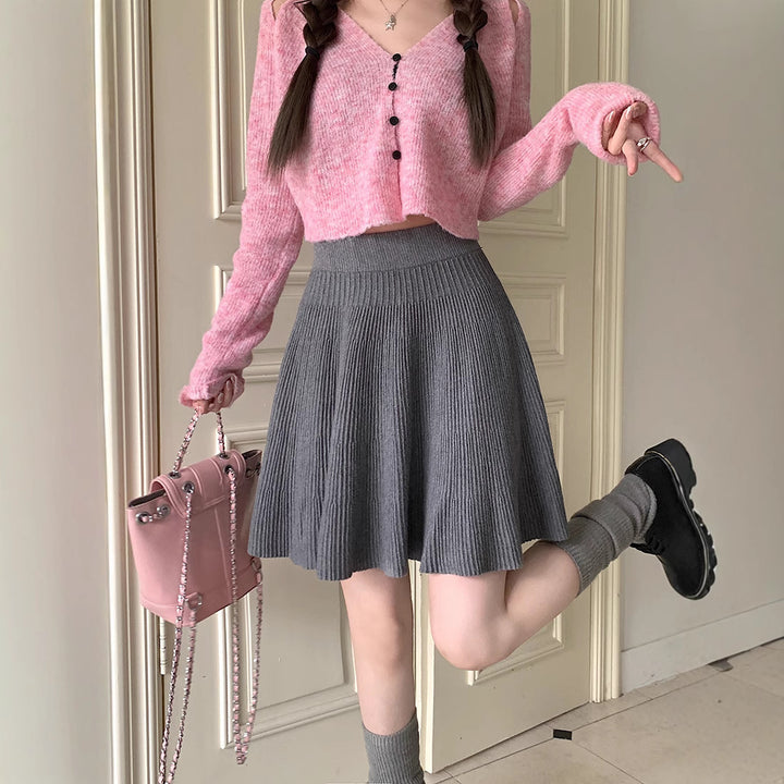 Women's Pleated Skirt with High Waist Mune Fashion