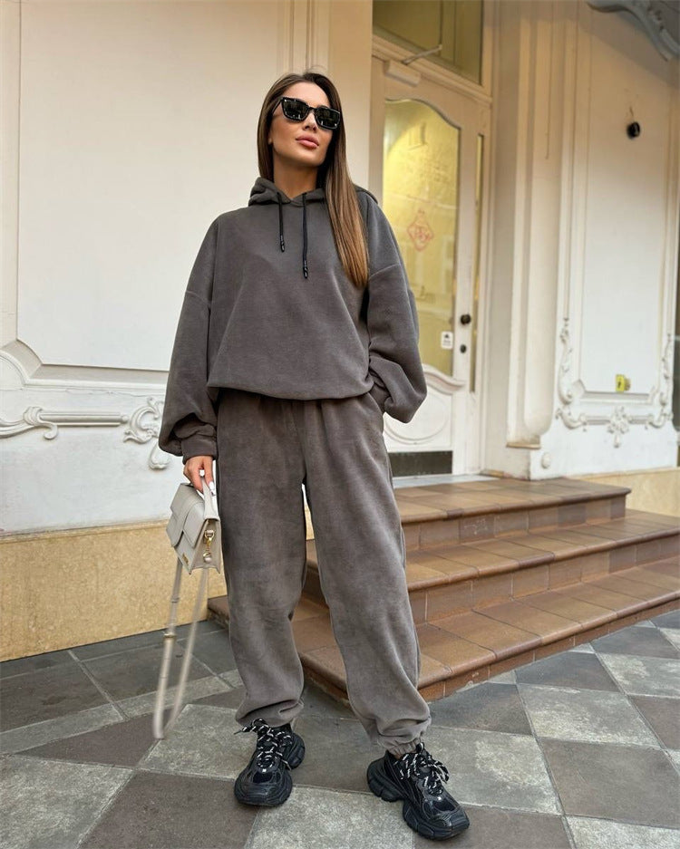 Women's Comfortable Fleece Hoodie and Jogging Pants Set Mune Fashion