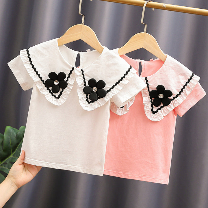 Ladies elegant and playful blouse with ruffle collar Mune Fashion