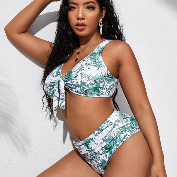 Women's High-Waisted Bikini Set with Floral Design Mune Fashion