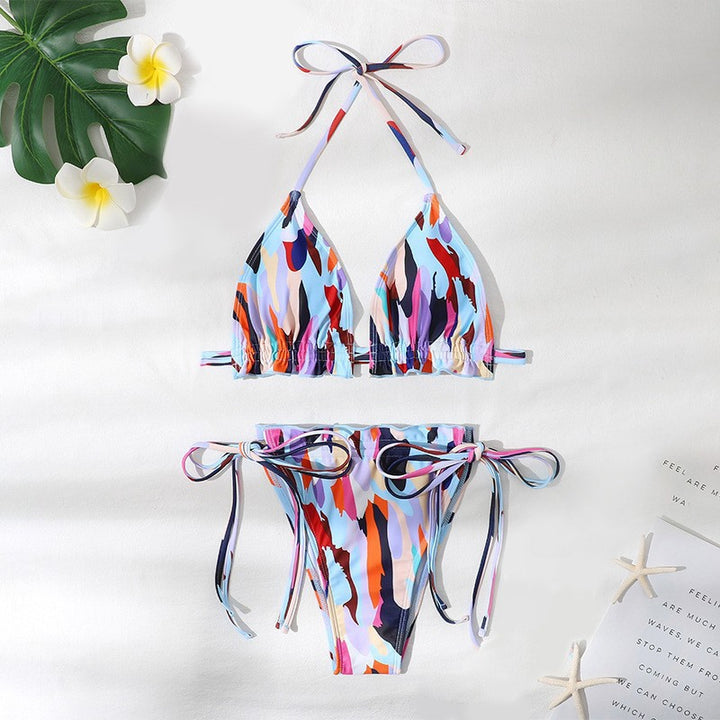 Women's triangle bikini with adjustable straps and ruffle details Mune Fashion