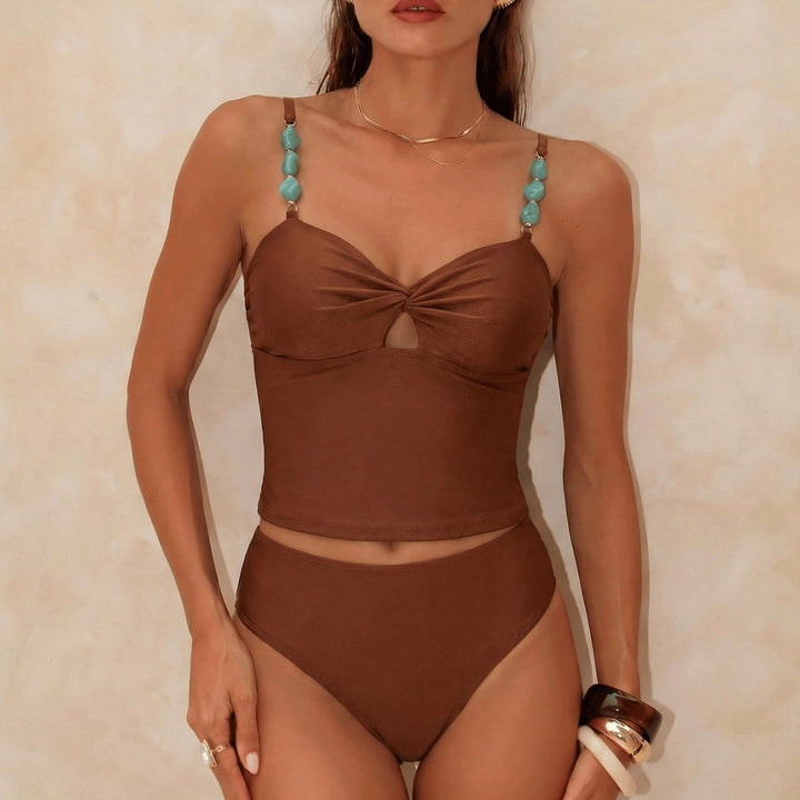 Women Crop-Top Bikini with decorative strap details Mune Fashion