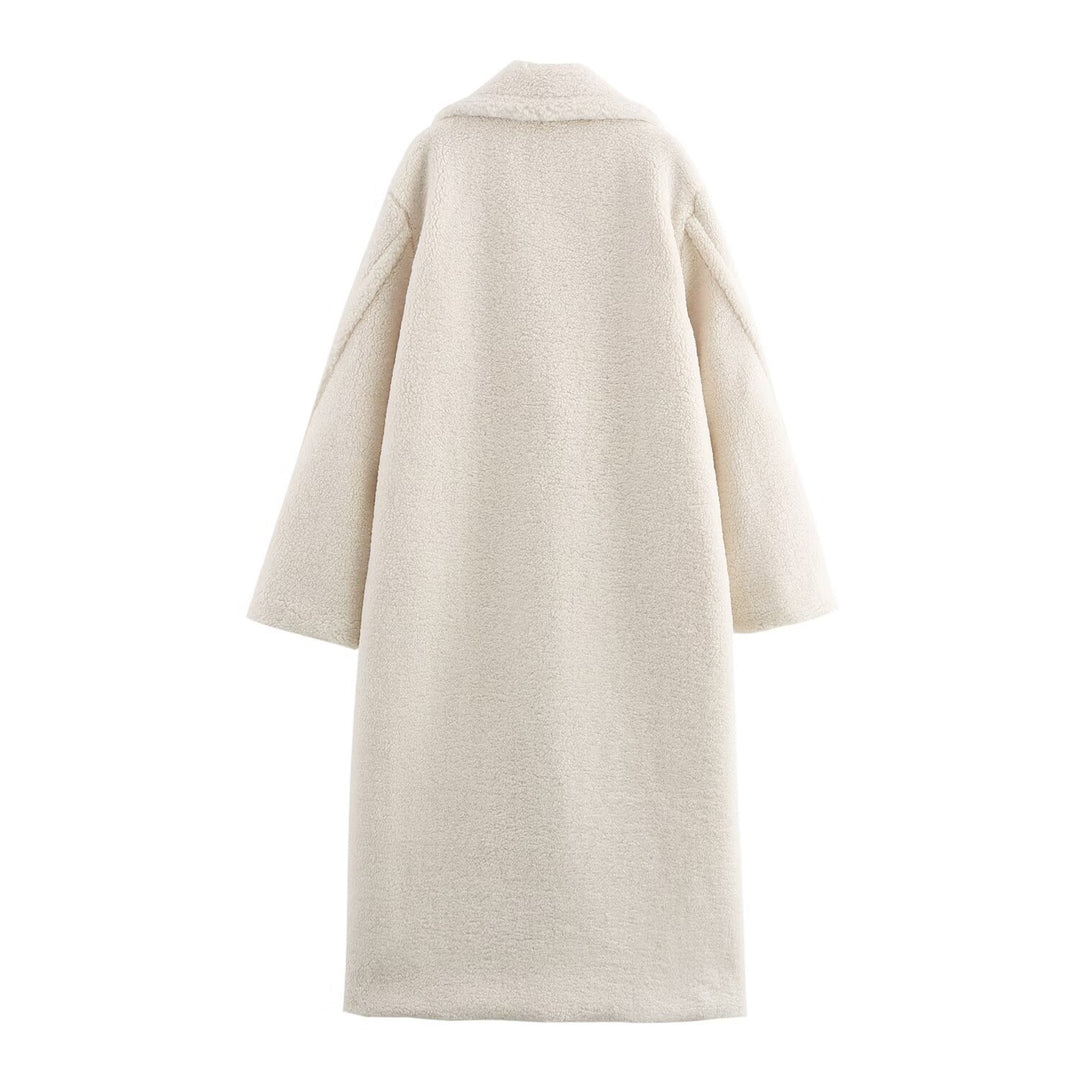 Fashionable Teddy Coat Women Comfort Long Coat Hood