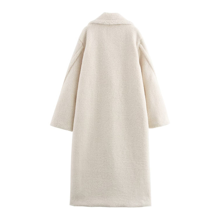 Fashionable Teddy Coat Women Comfort Long Coat Hood