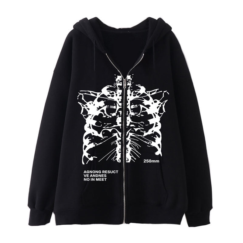 Women's hoodie jacket with full zipper and ribbed heart print Mune Fashion
