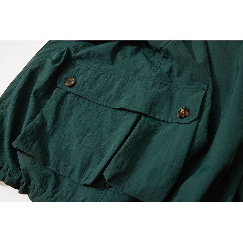 Men's transitional canvas jacket with corduroy collar and checked lining Mune Fashion