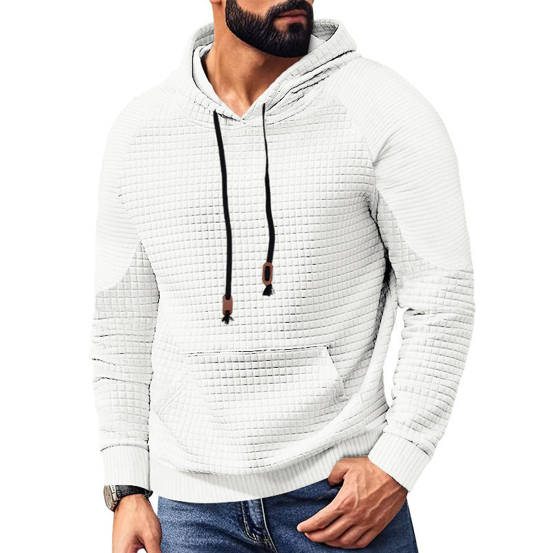 Men's quilted hoodie with square structure and kangaroo pocket Mune Fashion