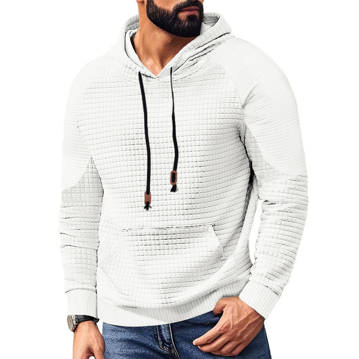 Men's quilted hoodie with square structure and kangaroo pocket Mune Fashion