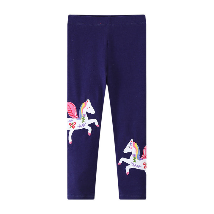 Girl leggings with colorful unicorn appliqués Mune Fashion