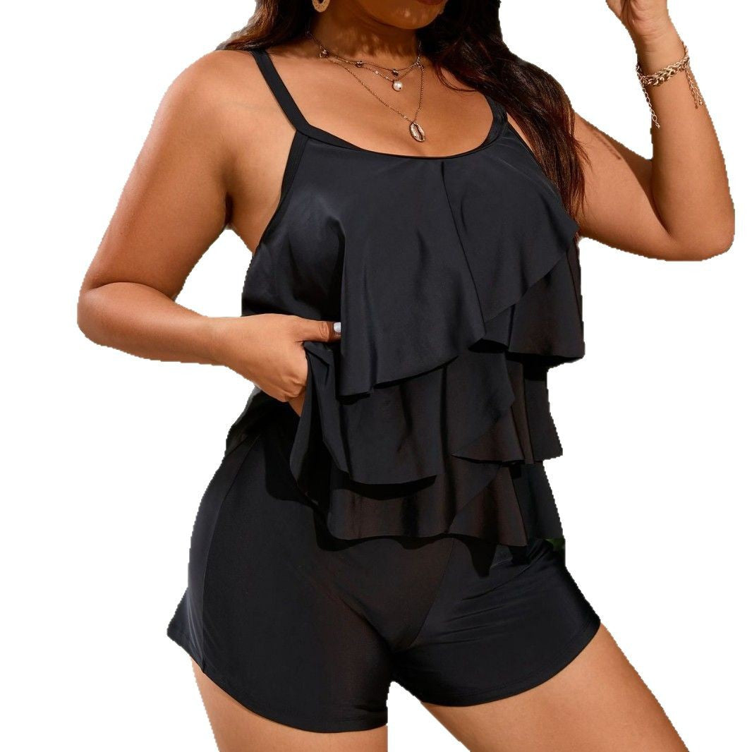 Women's bathing set with ruffle design and shorts Mune Fashion