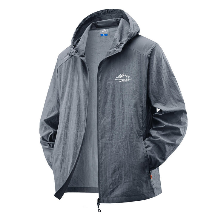 Men's Lightweight Windbreaker Jacket with Adjustable Hood