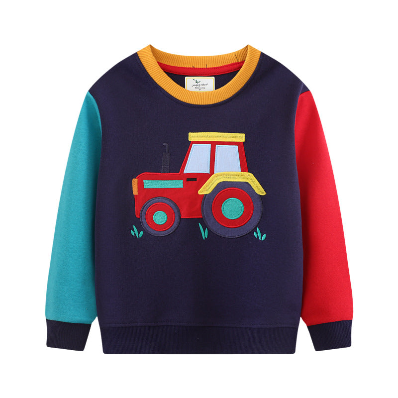 Boys' sweatshirt and jogger set with exciting tractor design Mune Fashion