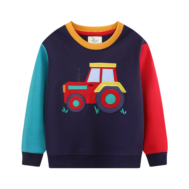 Boys' sweatshirt and jogger set with exciting tractor design Mune Fashion