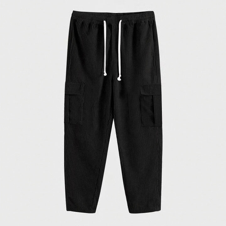Men's cargo-style cord pants with drawstring and patch pockets Mune Fashion