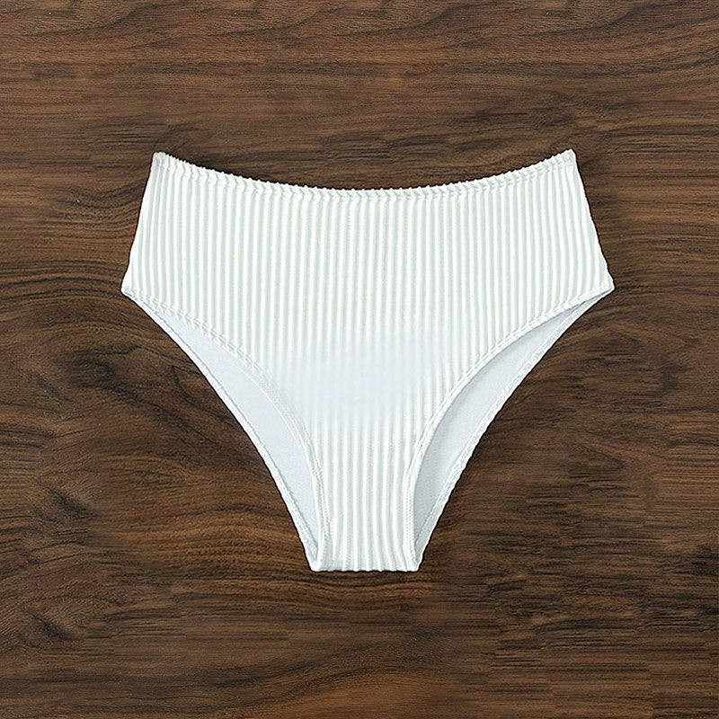 Women High-Cut Bikini Bottom with Fine Striped Pattern Mune Fashion