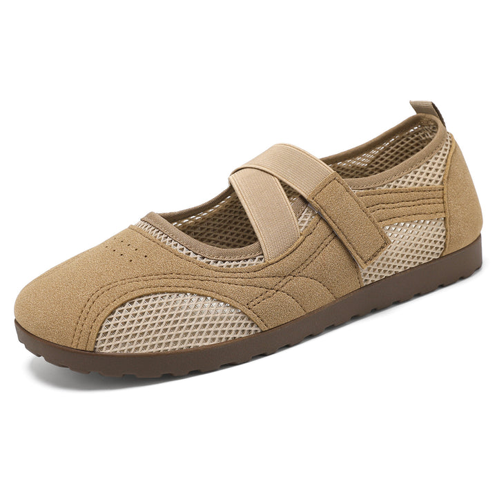 Women’s breathable Mary Jane walking shoe with Velcro and reinforced profile sole Mune Fashion