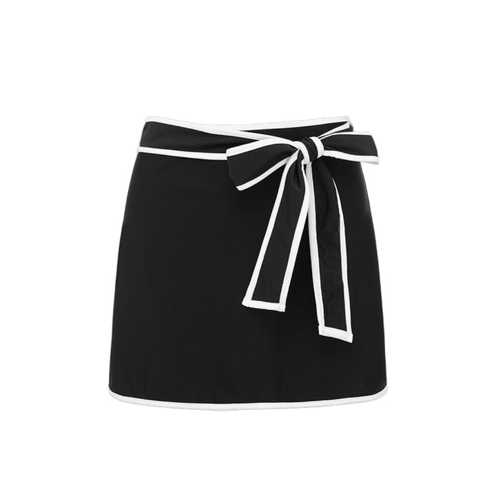 Women's One-Piece Swimsuit with Removable Shoulder Straps and Skirt Mune Fashion