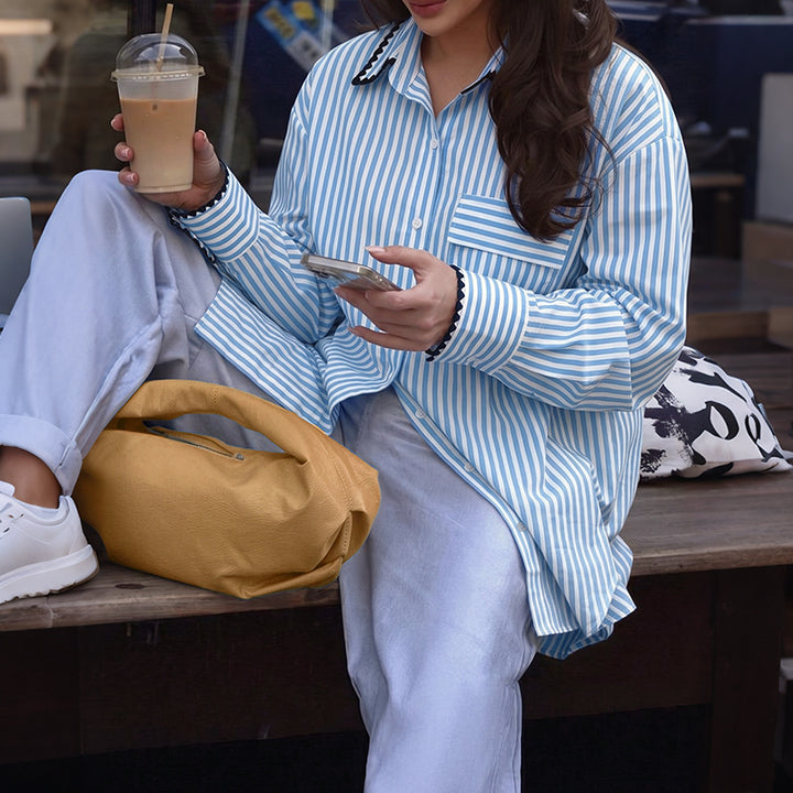 Women's Urban Striped Blouse Mune Fashion