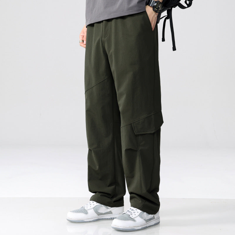 Men's cargo pants in utility look with relaxed fit, multiple thigh pockets and elastic waistband Mune Fashion