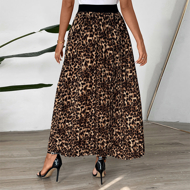 Women’s maxi skirt with leopard print and elastic waistband Mune Fashion