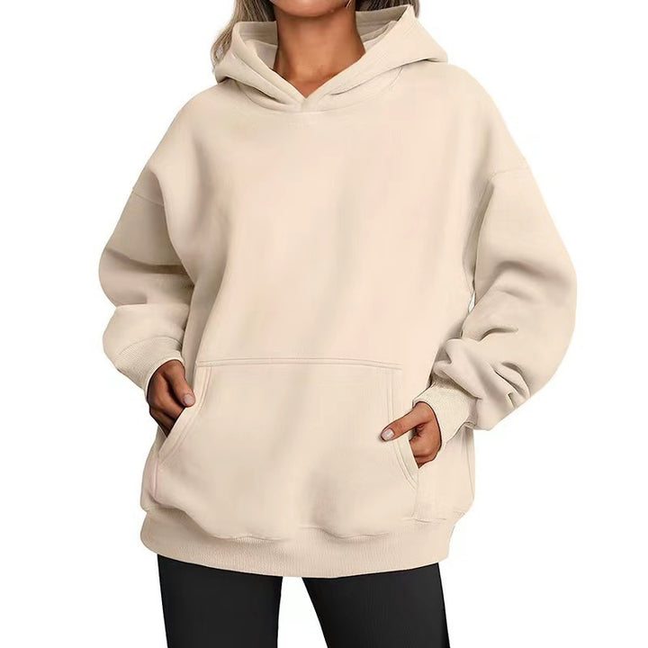 Women's oversized hooded sweatshirt with raglan sleeves, kangaroo pocket and soft fleece lining Mune Fashion