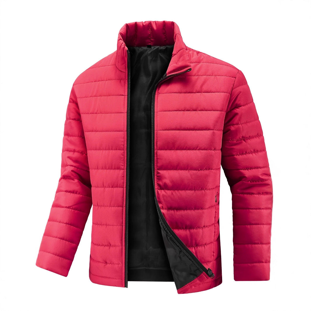 Men's Slim Fit Ultralight Thermo Quilted Jacket with High Stand-Up Collar Mune Fashion