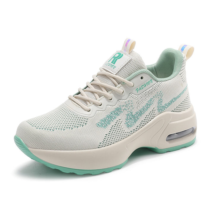 Women's fashionable knit fitness sneakers with ergonomic rocker sole and integrated cushioning chamber Mune Fashion