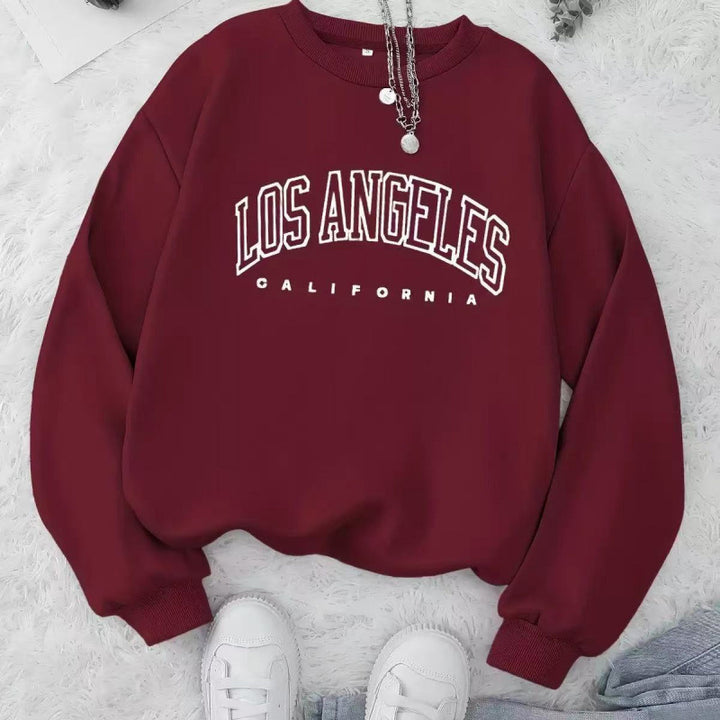 Women Casual Sweatshirt with Vintage Los Angeles Print Mune Fashion