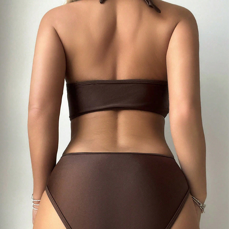 Ladies One-Piece Swimsuit with Asymmetrical Cut-Outs Mune Fashion